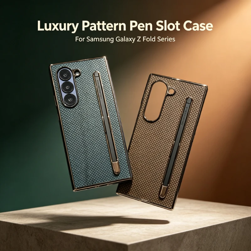 Kevlar Carbon Fiber Texture Flip Case for Samsung Galaxy Z Fold 8 Ultra 7 6 5 4 S Pen Slot Screen Glass Shockproof Protect Cover