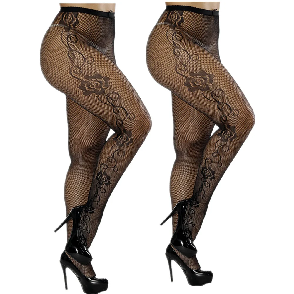 2 Pairs/lot Plus Size Bodystocking Sexy Lingerie Women Erotic Lingerie Sex Body Stockings Large Sizes Fishnet Women Pantyhose