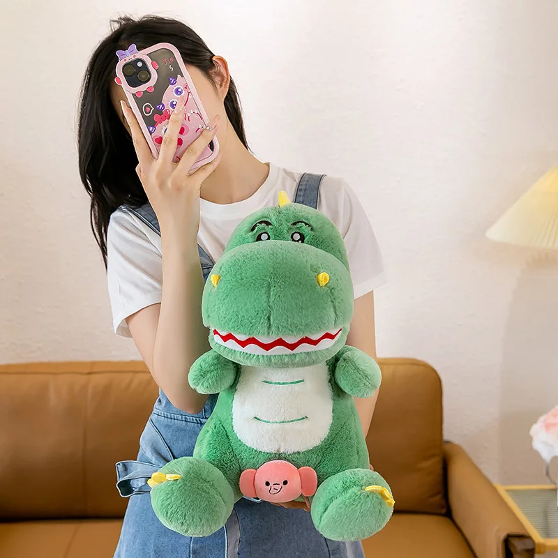 Funny Cute Giant Fat Big Mouth Dinosaur Plush Toy Cartoon Stuffed Animal Soft Baby Accompany Doll Sleeping Pillow for Girls Gift