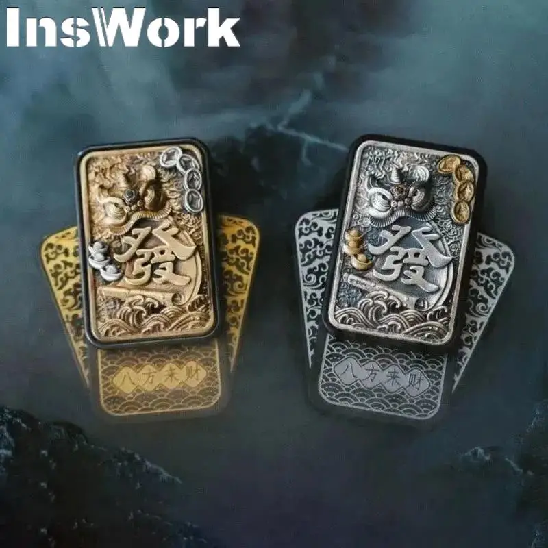 InsWork MOT Mahjong Zirconium Patch Push Slider Metal Slider Fidget