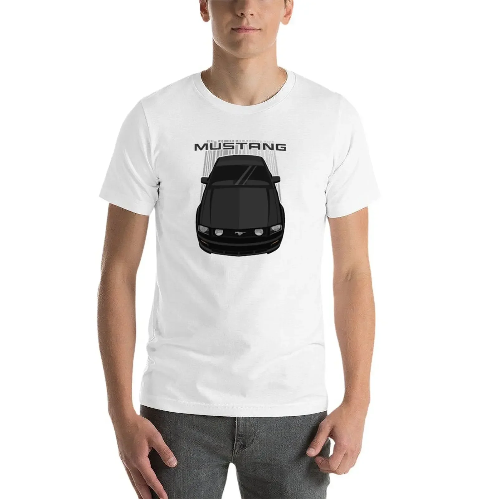 Mustang GT 2005 to 2009 - Black T-shirt animal prinfor boys tops plain mens graphic t-shirts