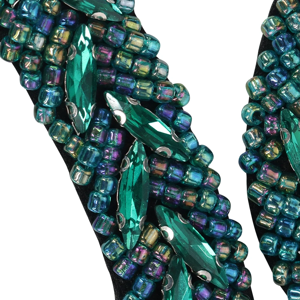 Snake Hand-beaded Fabric Patches Sequin and Bead Embellishments  DIY Repair Patches of Costume Bags 1 Piece