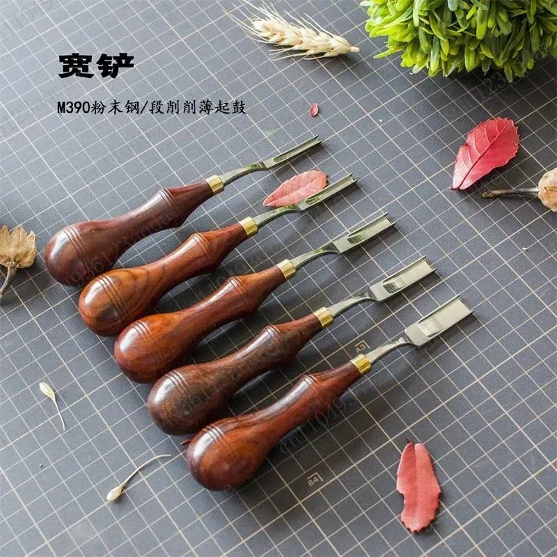 Wide Shovel Section Shovel, Handmade Leather Goods DIY Tool M390 Powder Steel High Retention Anti-rust Thinning