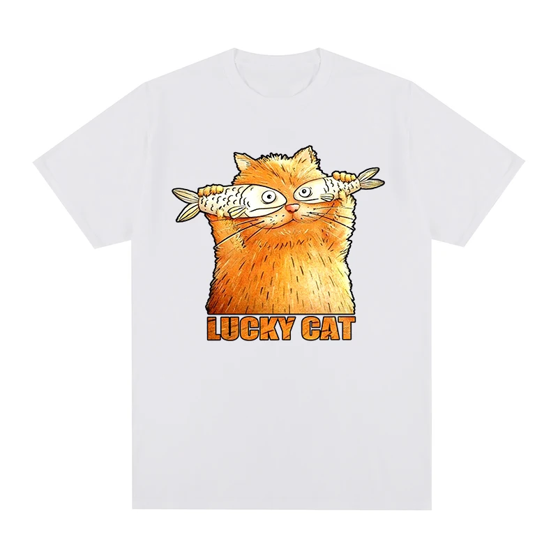 

Мужская футболка из мягкого хлопка с милым рисунком кошки, новая футболка, женские топы