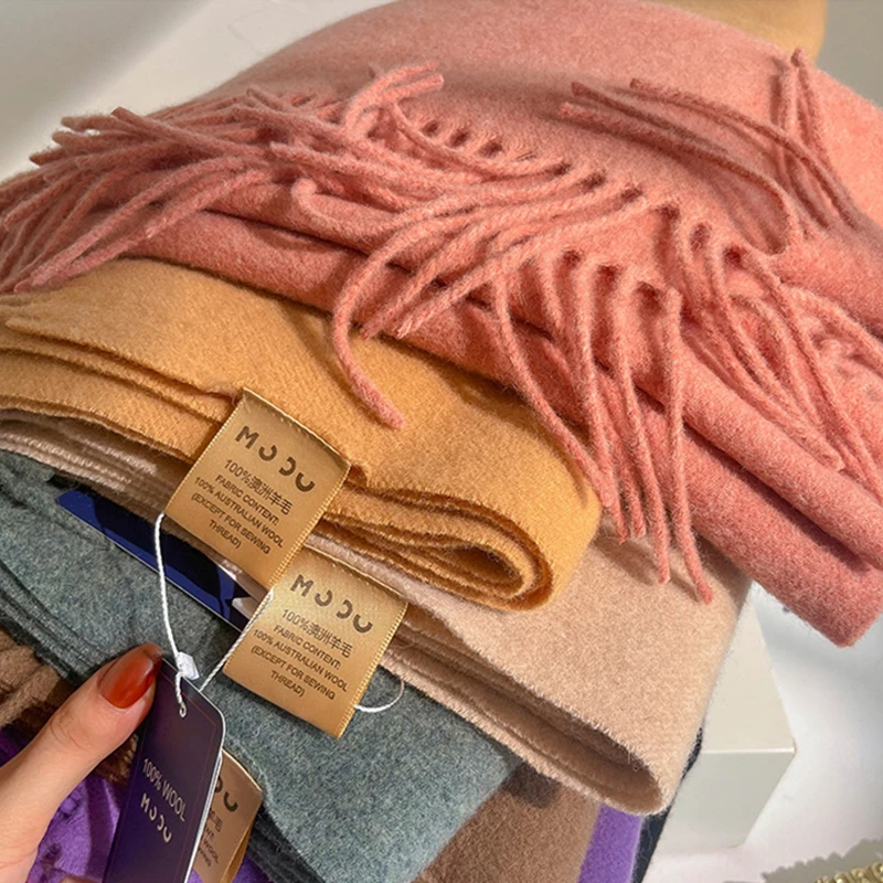 Szal damski ze 100% czystej wełny, ciepły zimowy szal kaszmirowy, wzór w szachownicę, dodatek dla par, wysokiej jakości szal wiatroodporny.