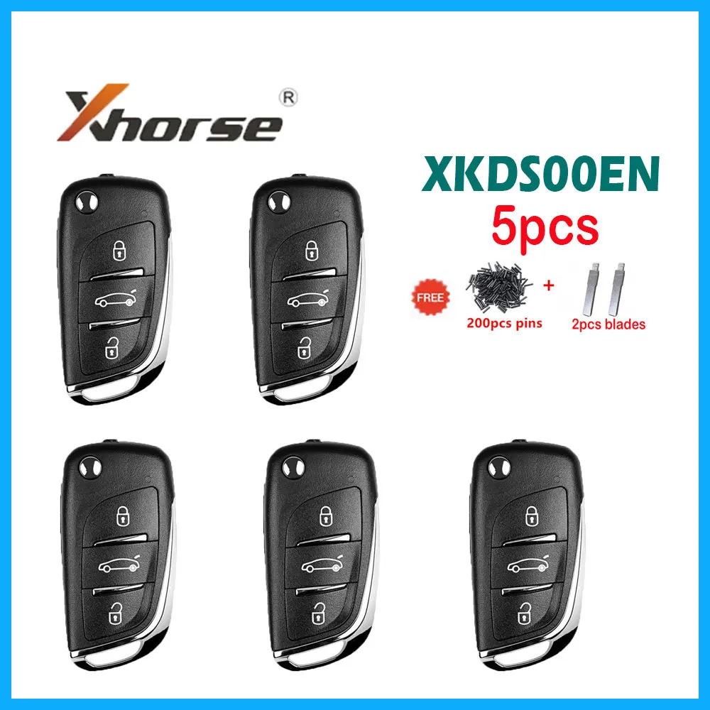 5PCS Xhorse XKDS00EN Car Remote Key 3 Buttons for Volkswagen DS Wire Remote Key for VVDI2/VVDI MINI KEY TOOL/Max English Version