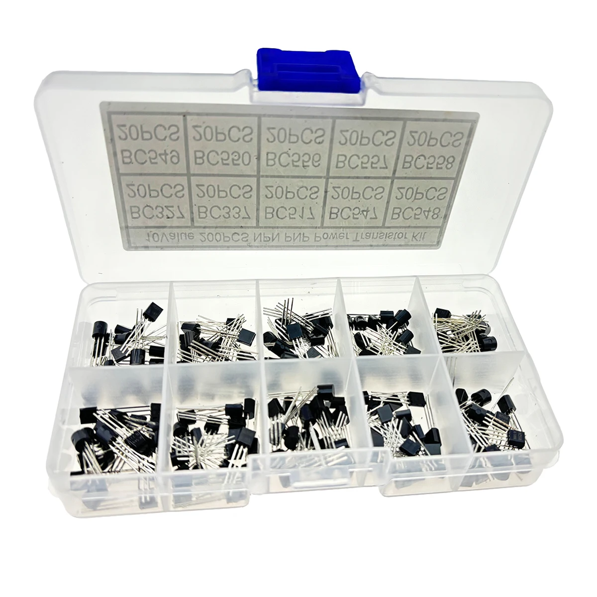 200Pcs Transistor Kit BC327 BC337 BC517 BC547 BC548 BC549 BC550 BC556 BC557 BC558 PNP NPN 10 Kinds TO-92