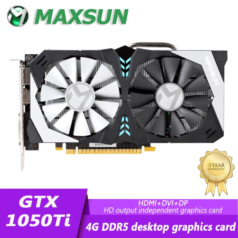 

Maxsun Новинка Nvidia GTX 1050Ti Терминатор 4 ГБ GDDR5 128 бит GPU видеоигра графическая карта для ПК компьютера