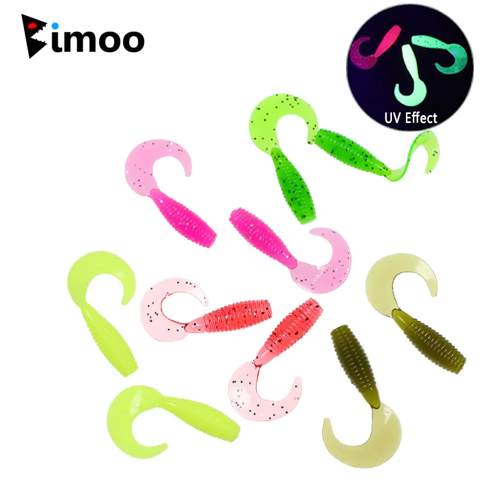 Bimoo 2.6cm 3.5cm Mini Soft Grub Lure Silicone Bait Volume Tail Worm Lure Wobblers Artificial Larva Shad Fishing Swimbait Tackle