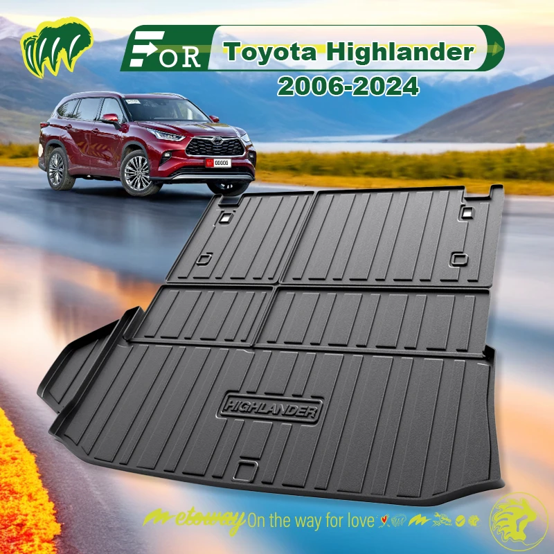 

For Toyota Highlander 2006-2024 Custom Fit Car Trunk Mat All Season Black Cargo Mat 3D Shaped Laser Measured Trunk Liners