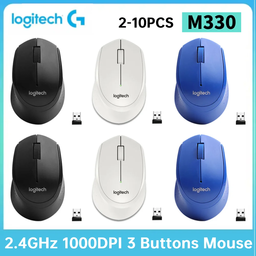 Logitech M330 2.4G Computer Wireless Mouse wi/ USB Receiver Gaming Mouse 1000 DPI Gaming Mice for PC Laptop Silent Mouse 2-10pcs