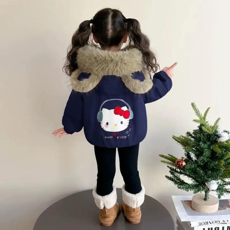 

Sanrio Hello Kitty, стеганая одежда для девочек, зимний детский комбинезон, комбинезоны, детское пальто для мальчиков, куртки для девочек, одежда для маленьких девочек