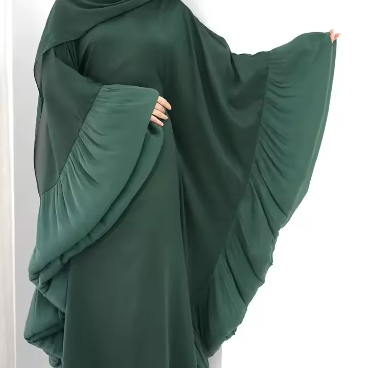 Ramadan chauve-souris manches papillon Abaya dubaï Robe musulmane caftan Abayas pour les femmes Kebaya Caftan Robe Femme robes Eid Jalabiya