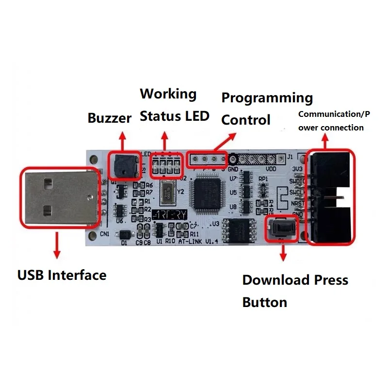 AT-Link Emulator Debugger Offline Programmer ATLINK Download Debugging Tool for MCU Chip Programming