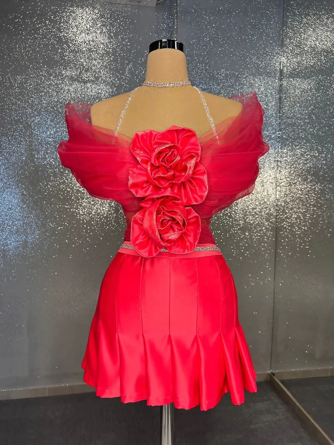 

Red Cocktail Dresses Sheath Off The Shoulder Floral Birthday Party Gowns Short Prom Dresses Homecoming Customized