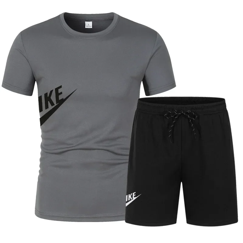 Men's 2026 Summer Casual Fashion Set, Breathable Short Sleeve T-shirt and Shorts Sportswear Two Piece Set - Image 2
