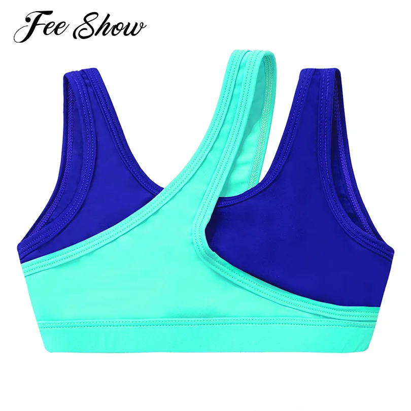 

Kids Girls Sleeveless Running Vest Gymnastic Yoga Sport Bra Top Stretchy Open Back Sport Tops Dry Quickly Modern Jazz Dance Tops