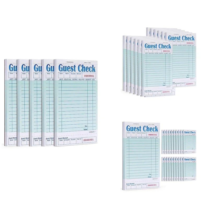 

Guest Checks Book 20Pack,Server Note Pads,Waitress Accessory Wiring Pads,Restaurant Supplies Order Pads 1000 Count Total Durable