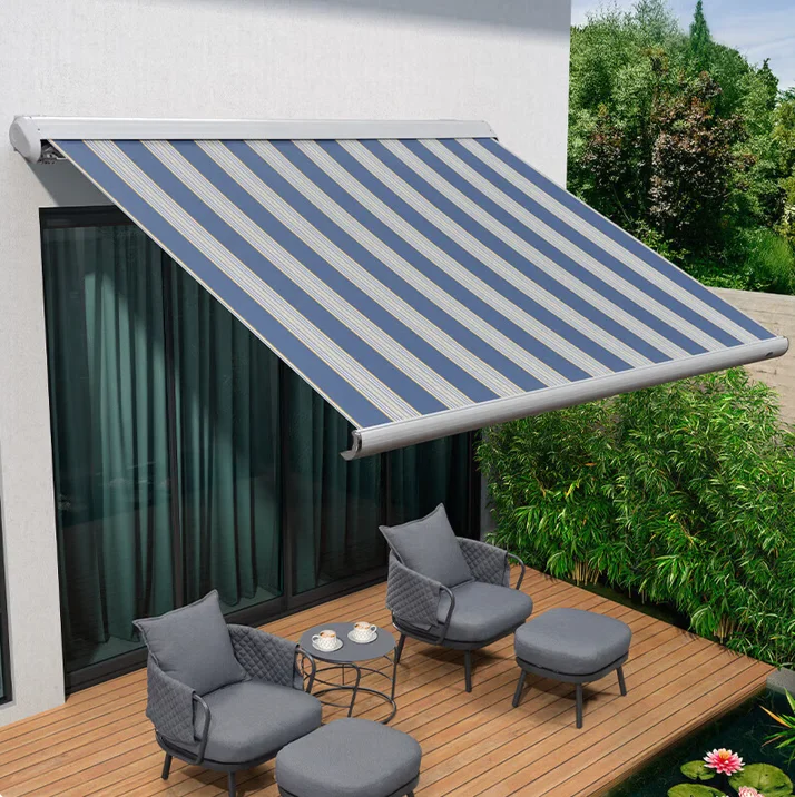 Multiple Sizes Outdoor Retractable Waterproof Fabric Sunshade Courtyard Electric Intelligent Canopy Easy To Install Awning