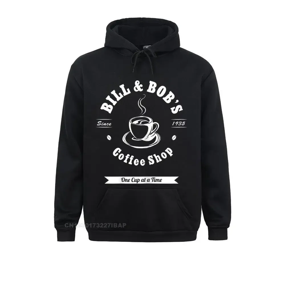 

Men and Women's Bill and Bob's Printed Long Sleeve Hoodie, Hip Hop Sweatshirts, Customized Sportswears, Coffee Shop, Sober Gift