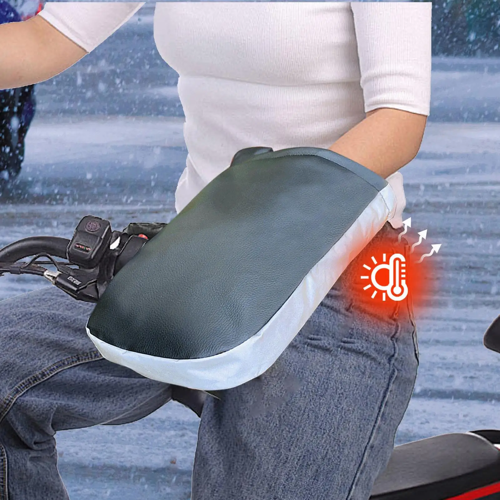 

Universal Winter Motorcycle Gloves Handlebar Muffs Reflective Strip Warm Handle Bar Cover Gloves for Motorbikes Scooters Riding