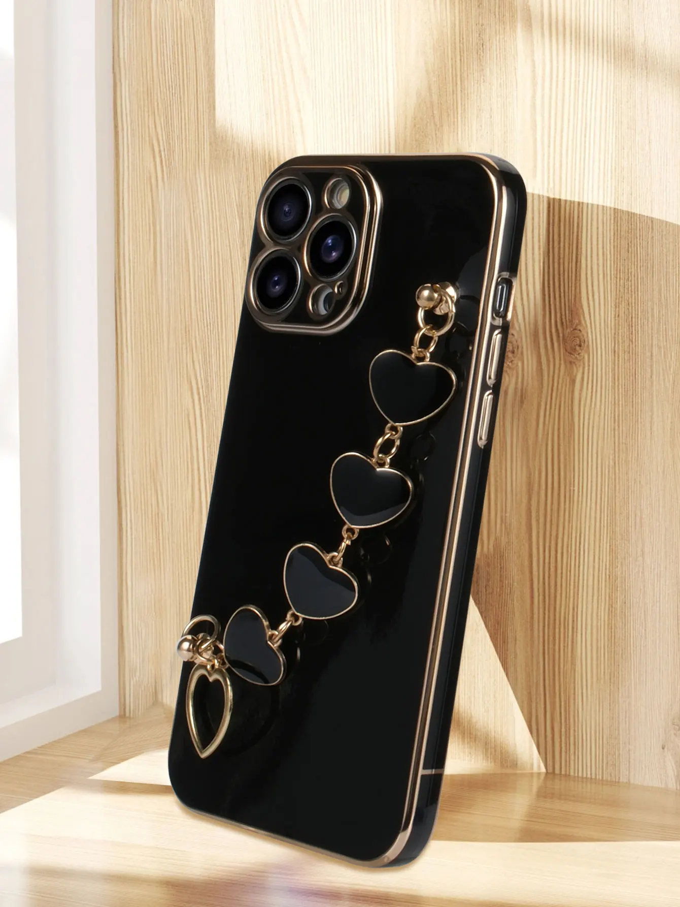 موضة تصفيح الحب سوار على شكل قلب سلسلة قضية الهاتف لسامسونج غالاكسي S26 S25 الترا S24 S23 FE S22 S21 S20 S10 زائد الغطاء الخلفي