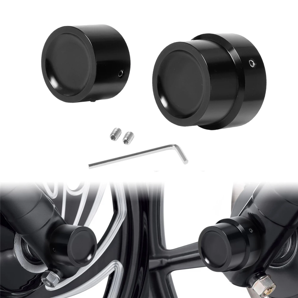 

Black Front Rear Axle Nut Covers Cap For Harley Sportster XL 883 1200 Dyna Softail Fat Boy Touring Street Road Electra Tri Glide