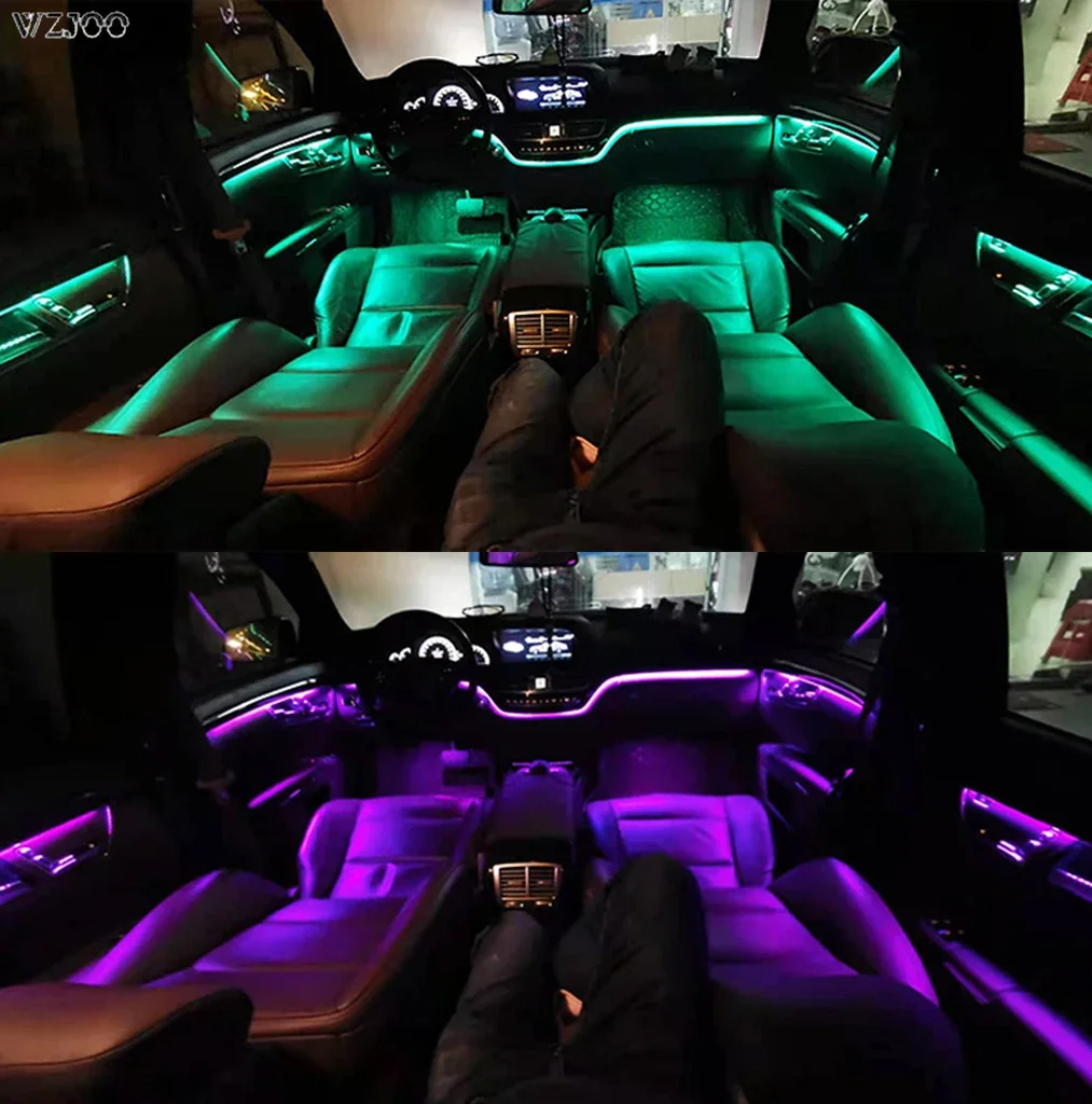 3 ترقية 64 ألوان لبنز GLE GLS CLA W212 W218 W166 W292 X166 سيارة المحيطة ضوء الإضاءة الزخرفية LED مصباح