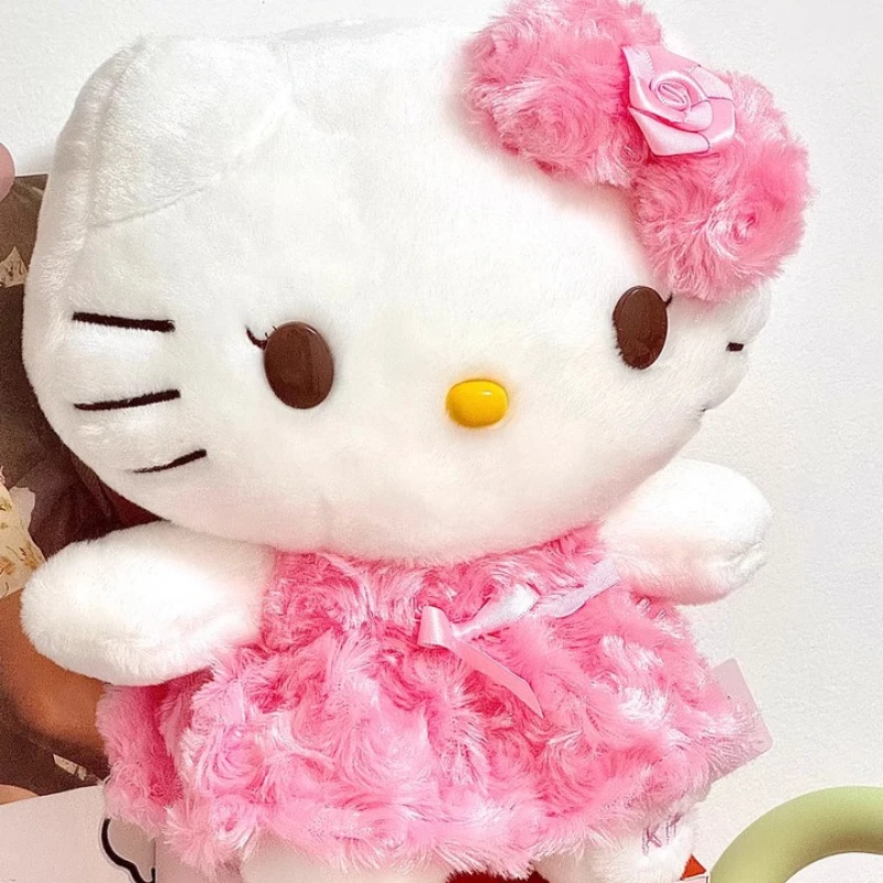 SANRIO-Peluche douce à l'effigie des personnages de Hello Kitty, My Melody Rose, idéal comme cadeau d'anniversaire ou de Noël pour un enfant