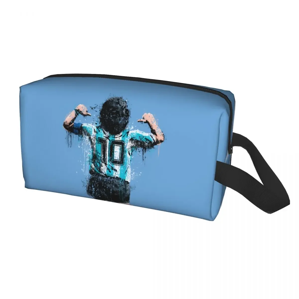 Custom Maradona Toiletry Bag for Women Argentina Soccer Legend 10 Makeup Cosmetic Organizer Ladies Beauty Storage Dopp Kit Case