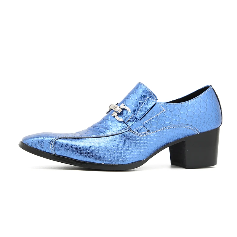 Herren-Slipper im italienischen Stil mit Krokodilmuster, hoher Absatzhöhe, aus echtem Leder, luxuriöse, formelle Schuhe für Geschäftstermine und festliche Anlässe. – Detail 12