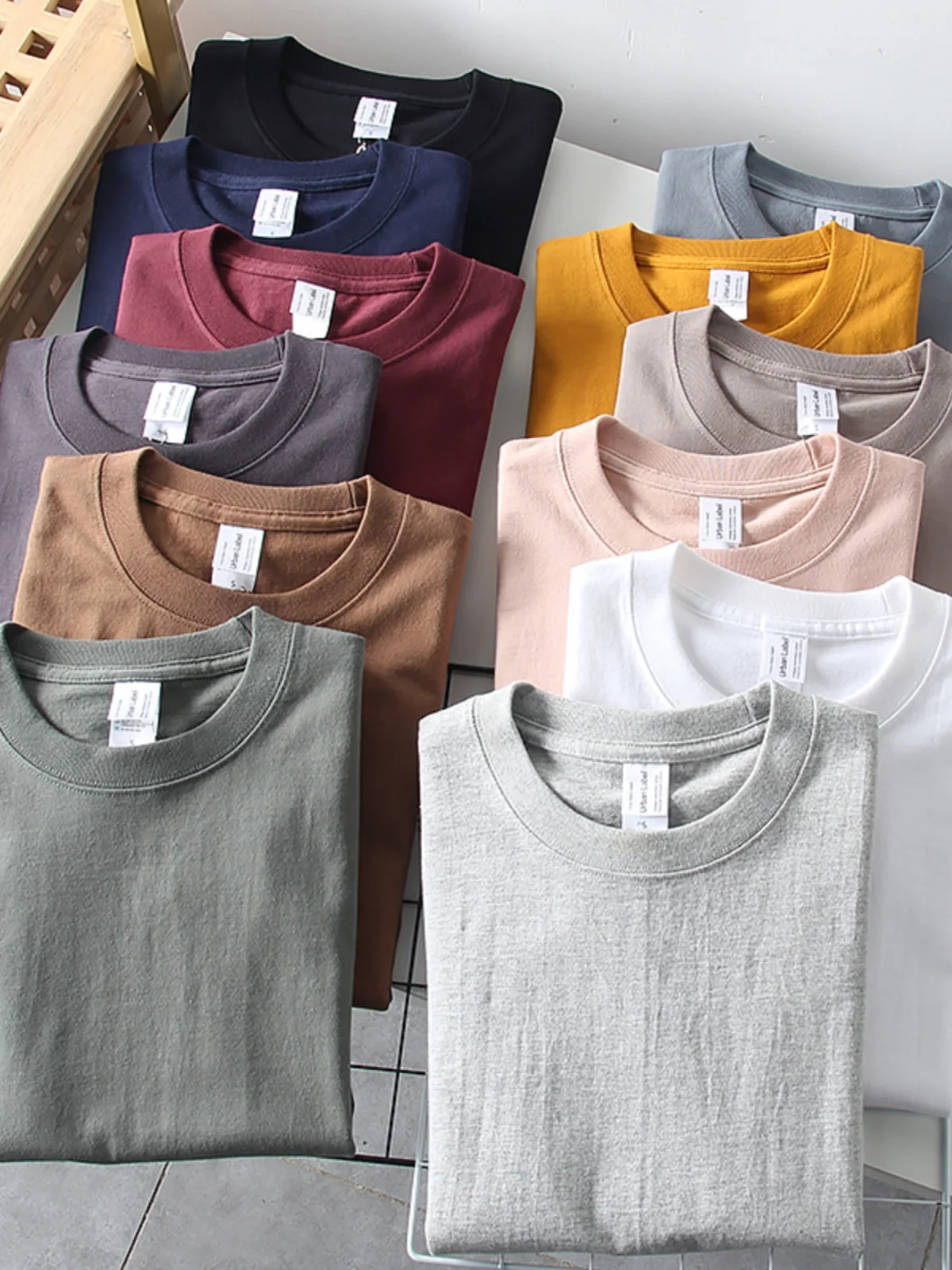 Summer Men's Casual round Neck Short Sleeve T-Shirt Seamless Bucket Weave Pure Cotton Comfortable Fit Printed Youth Trend