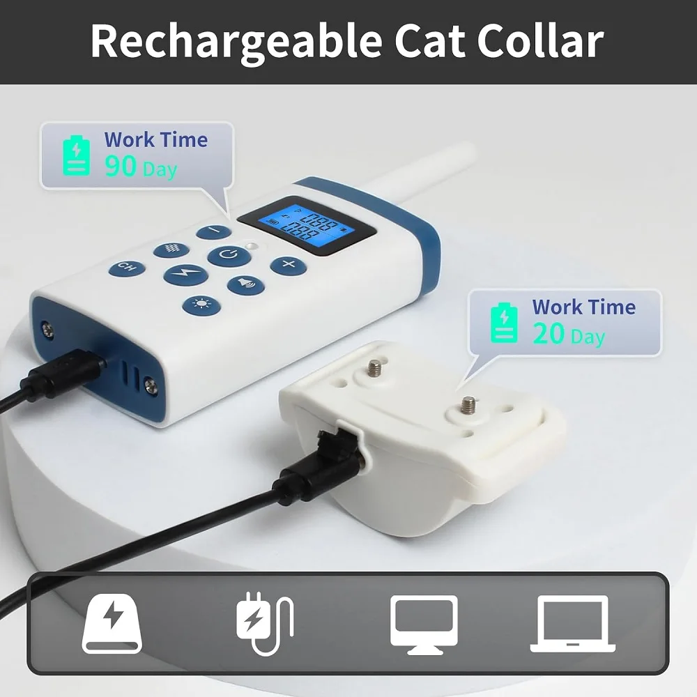 PaiPaitek Cat Shock Collar,Cat Training Collar with Remote,Cat Stop Meowing Collar, Remote Control/Automatic Anti-Meow for Cats