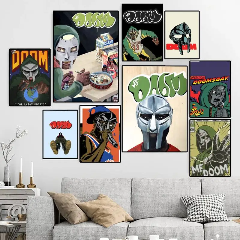 MF Doom Hip Hop Rap Canvas Painting Poster for Home Decor living room wall art for bed room