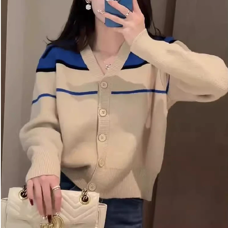 

Женский свитер Dalong, уникальный Sle No Pilling (3) Trend, трикотаж, зимний V-Ne Long Sve, обычный тонкий кардиган