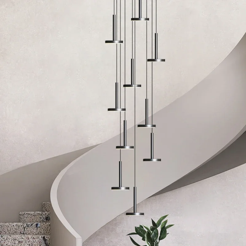 Modern Chandeliers Are Used For Luxury Staircase Lights Led Living Room Lights Coffee Shop Ceiling Lights High-Rise Restauran