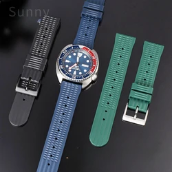 For No. 5 Seiko Canned Abalone Water Ghost Small Mm Ganso Series Sla017 Waterproof Silicone Rubber Diamond Texture Watch Strap