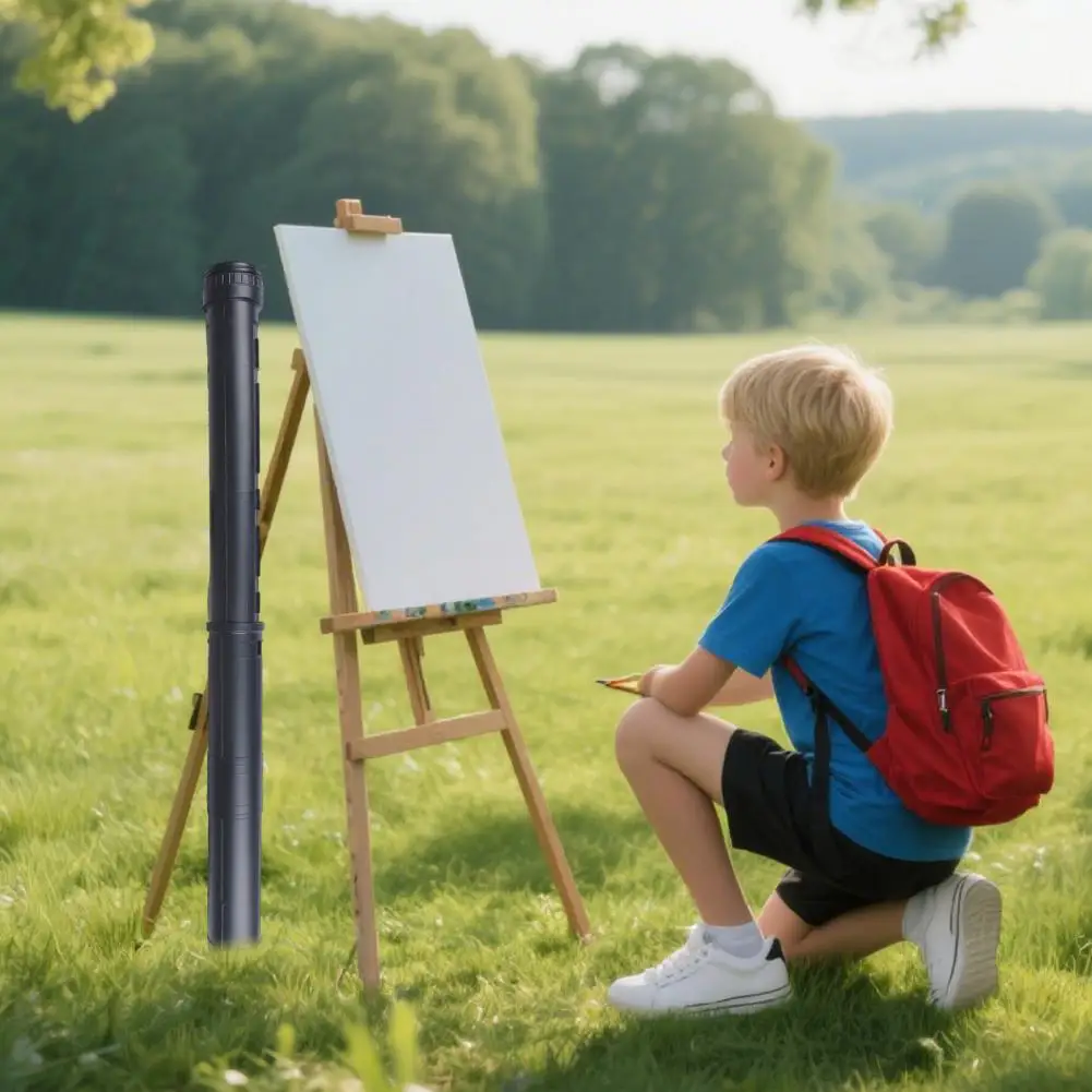 Tubo de viaje telescópico para pintura artística, tubo de transporte de arte telescópico ajustable para almacenamiento de dibujo de documentos para viajar