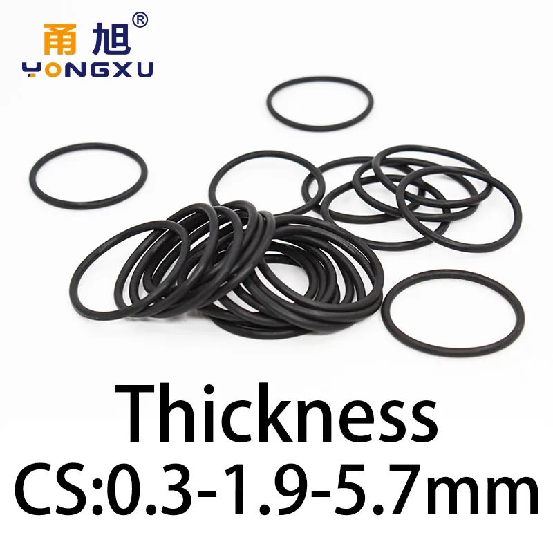 O-ring thickness 0.3/1.9/5.7mm CS NBR Nitrile sealing temperature resistant gasket rubber ring complete in specifications.-.