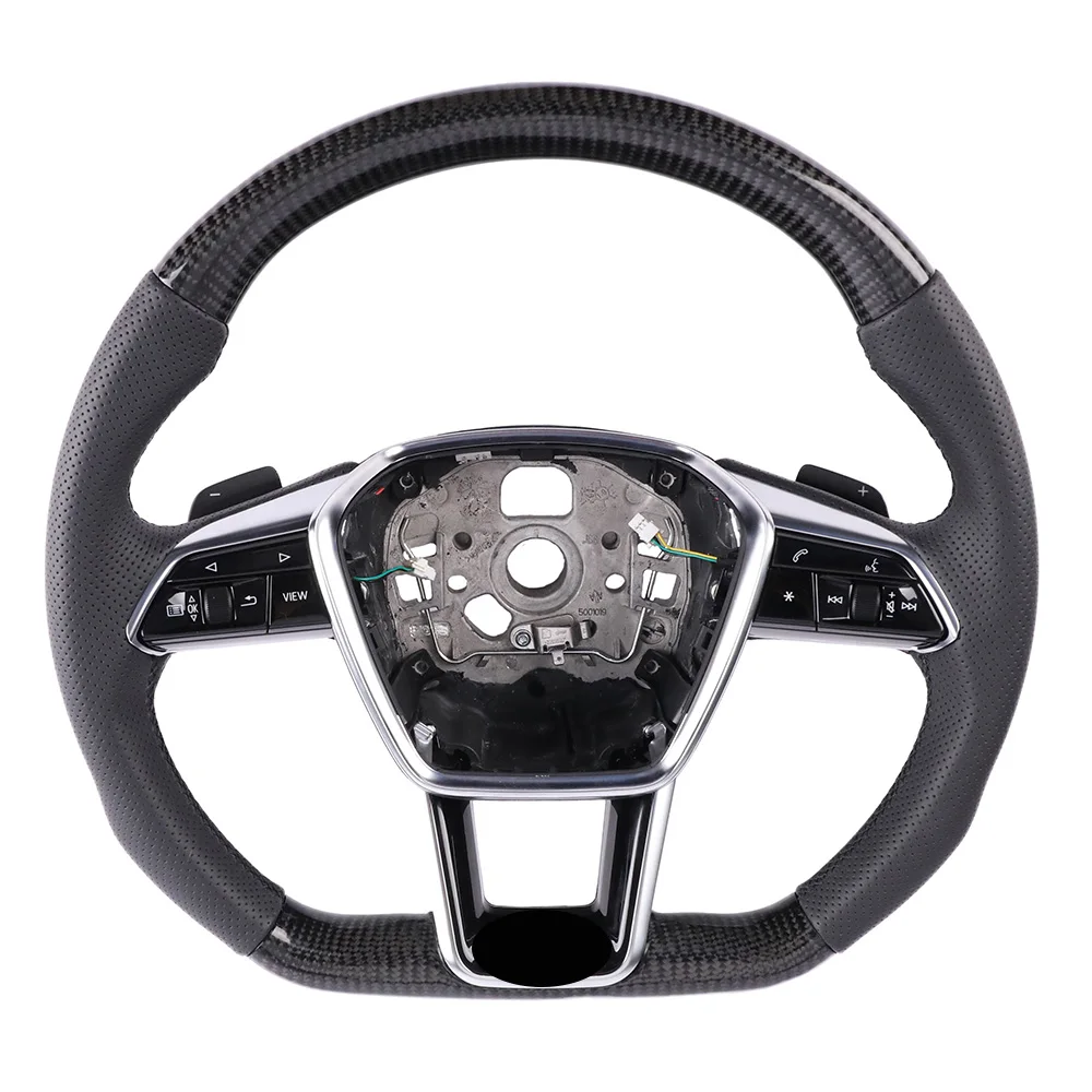 

For Audi RS3 8Y RS5 8W Carbon Fiber & Alcantara Steering Wheel Full Custom Race Design
