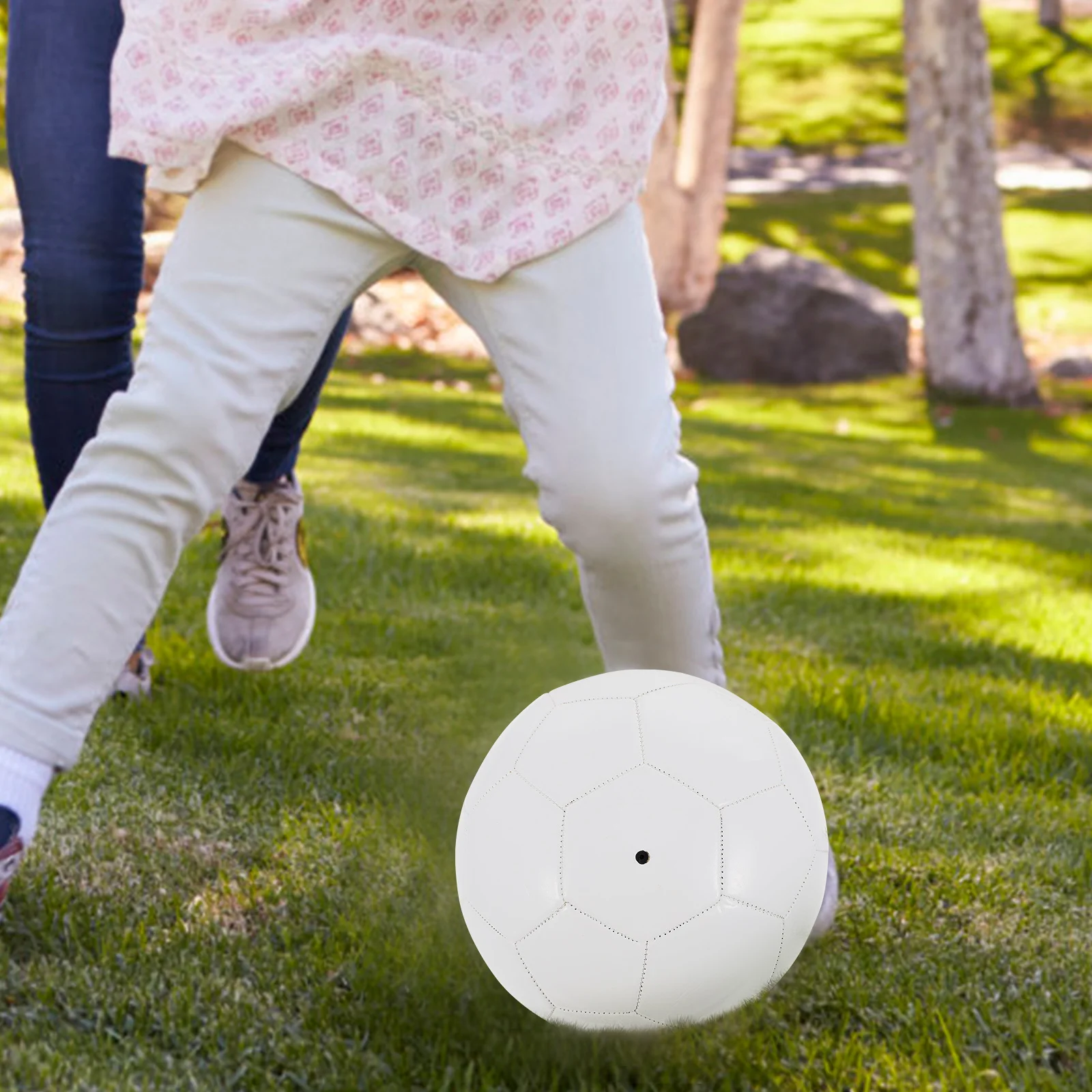 1 PC สีขาวฟุตบอล PVC เด็กลูกฟุตบอลอุปกรณ์การฝึกอบรม DIY Graffiti สนุกกีฬาฟุตบอลการฝึกอบรม