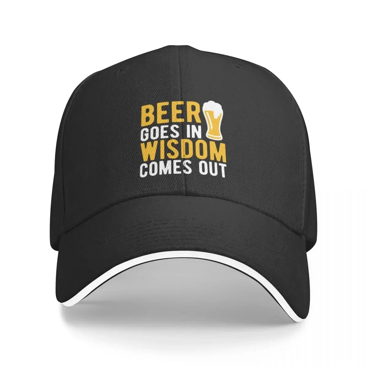 Beer goes in wisdom comes out Baseball Cap Icon fishing caps man Mens Hats Women's