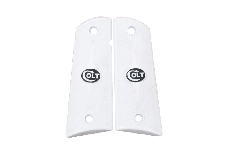 

KSD Brand Colt 1911 FIT Model Compatible White Acrylic Grips Double-Checkering