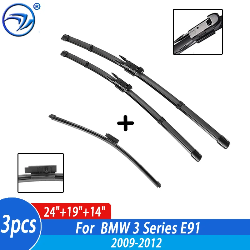 Wiper Front & Rear Wiper Blades Set For BMW 3 Series E91 316i 318i 320i 325i 330d 335d 2009 2010 2011 2012 Windshield 24