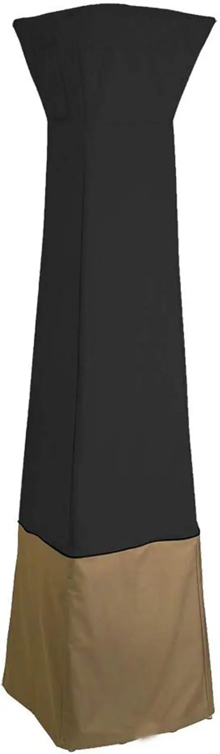 

Pyramid Patio Heater Cover, Heavy Duty Waterproof Outdoor Heater Cover with Zipper, 21x21x90 Inch, Black&Camel