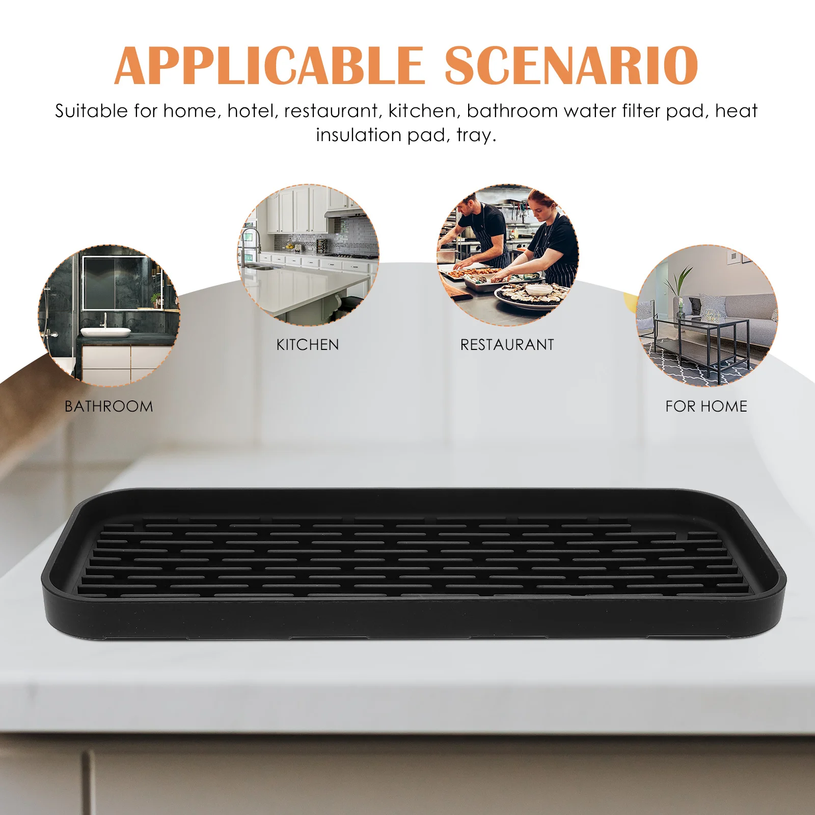 

Storage Tray Heat Resistant Kitchen Mat For Countertop Organization, Household Silicone Tray, Restaurant Drying Tray, Silicone