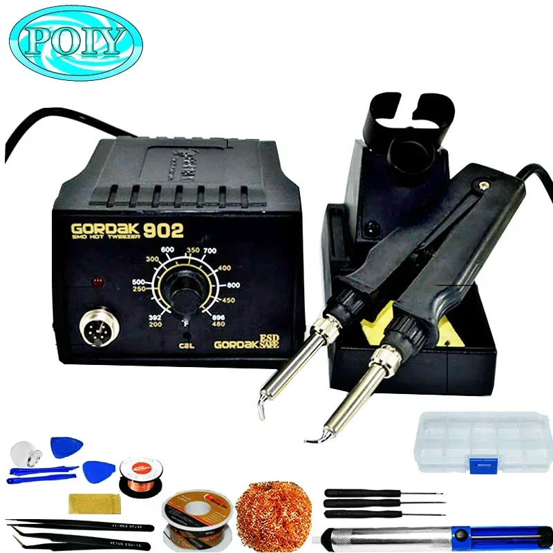 GORDAK 902 ESD SMD لحام الملقط إصلاح محطة إعادة العمل كماشة التدفئة الكهربائية درجة حرارة ثابتة التدفئة الملقط 220 فولت