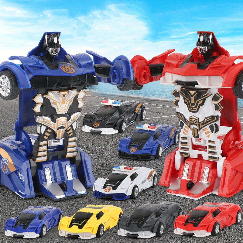 Transformation Toy Robot One Step Deformation Sports Car Action Figure Model Plastic Vehicles Toys Gift for Boys