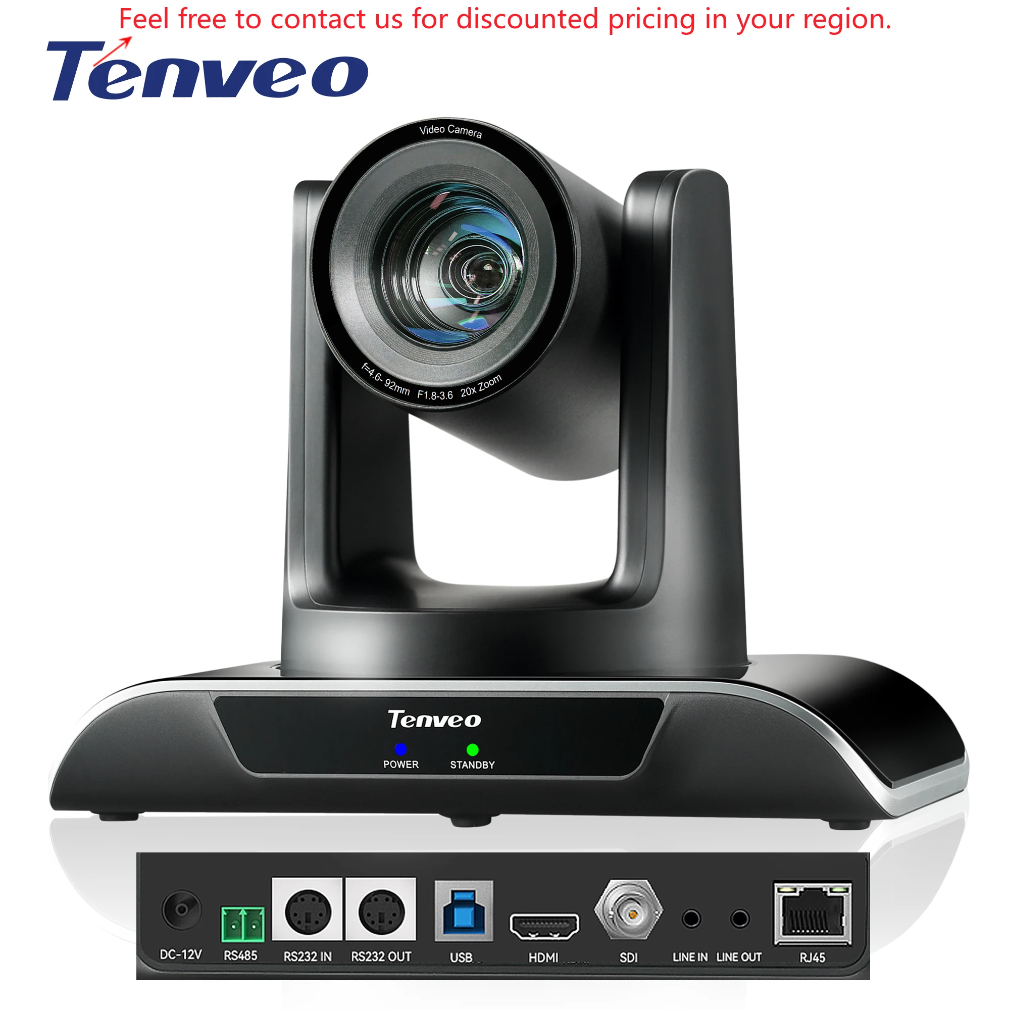 

Tenveo PTZ Conference Camera 20X Optical Zoom With AI Auto Tracking SDI/HDMI/USB3.0/LAN POE IP Live Streaming Camera
