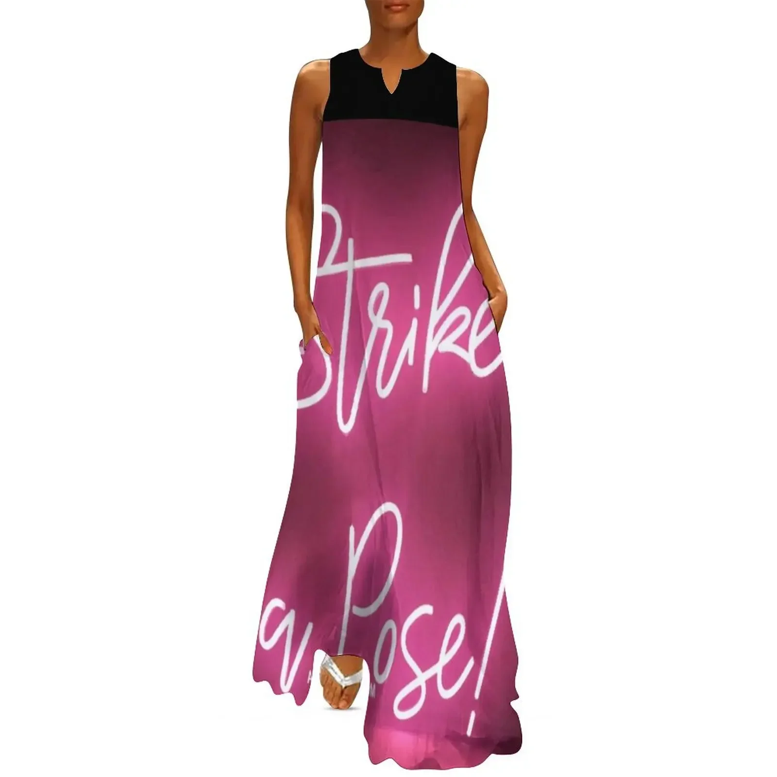 

Strike A Pose Pink Neon Long Dress women party dresses Cocktail of dresses beach dress Long dress
